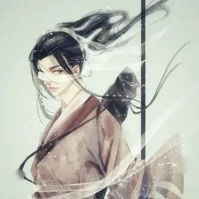 唐崎夜雨手绘插画古风男头