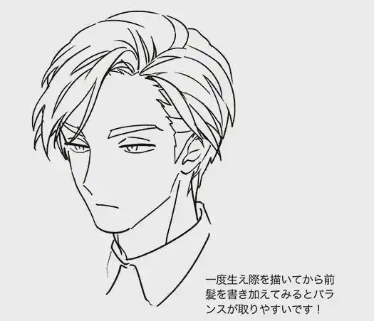 教你漫画男生背头发型画法