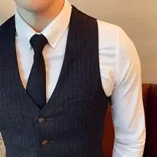 不断货绅士英伦韩版修身条纹马甲男305axf15p65马甲