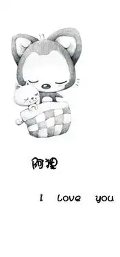 黑白可爱动漫图片图片如阿狸.兔斯基.桃子......人物画不要