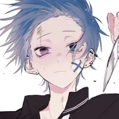 蓝色系动漫男生头像