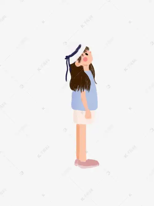 抬头仰望的休闲女生卡通元素素材图片免费下载千库网