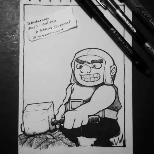 玩家画作部落冲突黑白人物手绘作品