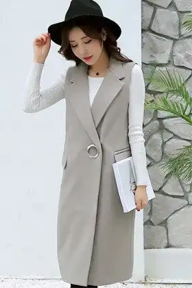 坎肩女秋中长款休闲搭配图片坎肩女秋中长款休闲怎么搭配坎肩女秋中长款休闲如何搭配爱蘑菇街