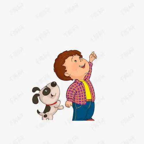 抬头望天空的小孩和狗素材图片免费下载高清psd千库网图片编号8745800