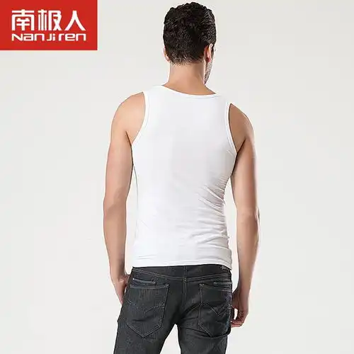 3件装南极人男士纯棉背心夏修身上衣跨栏运动健身打底灰色汗衫男