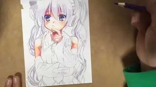 初音动漫人物彩铅手绘教程