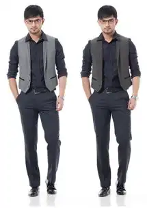 dancingriver男士时尚百搭修身翻领西服马甲韩版西装坎肩dr11s1859v