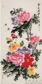 王绣牡丹画一平尺11万