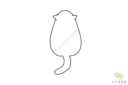 小花猫背影简笔画步骤图