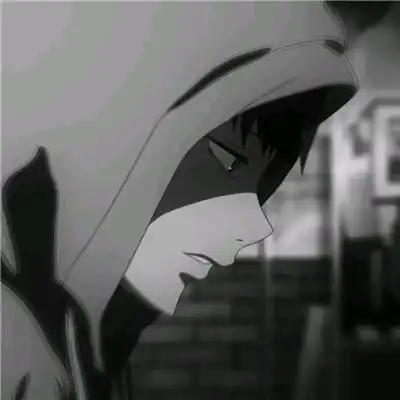 黑白丧二次元男生qq头像男生qq动漫头像
