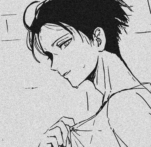 动漫头像黑白线条动漫男生头像
